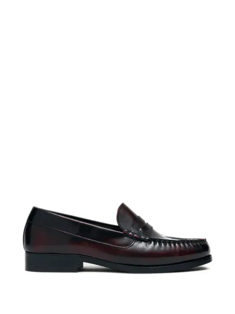ALOHAS Rivet polished leather loafers