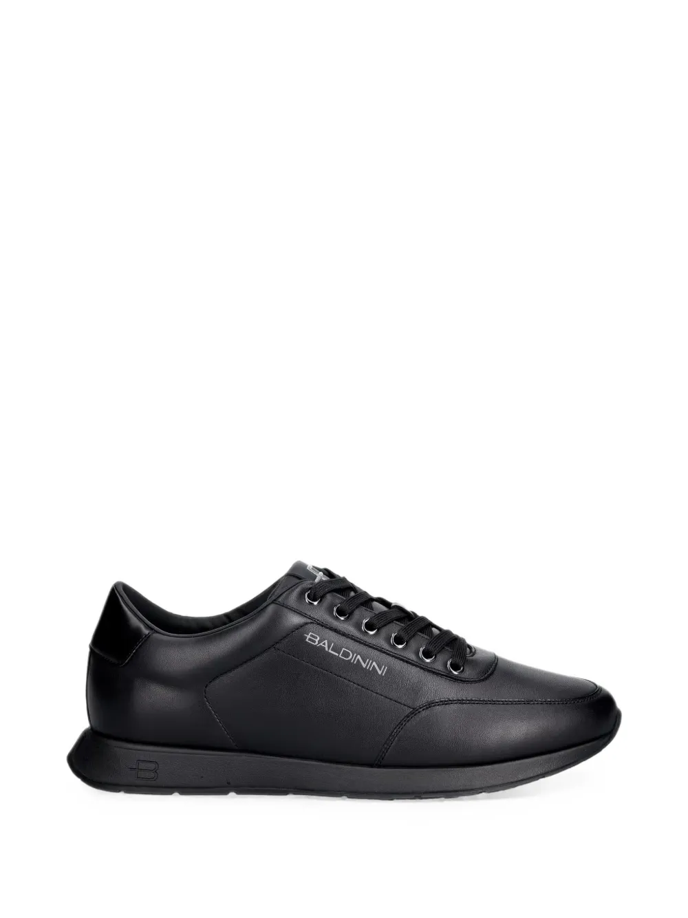 Baldinini Logo-print Leather Sneakers In Black