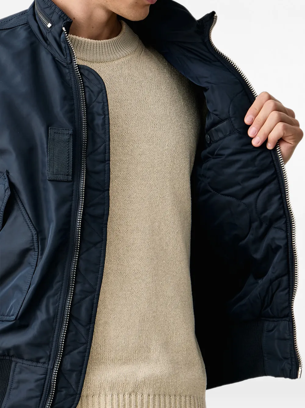 Alpha Industries Bomberjack met logopatch Blauw