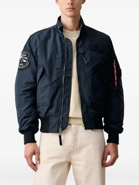 Alpha Industries logo-patch bomber jacket