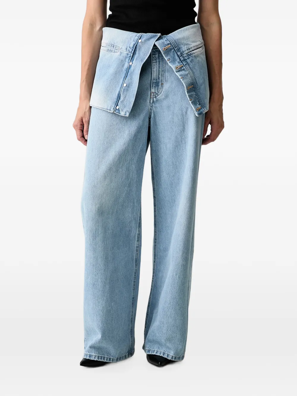Axel Arigato layered-detail strapless jumpsuit Blauw