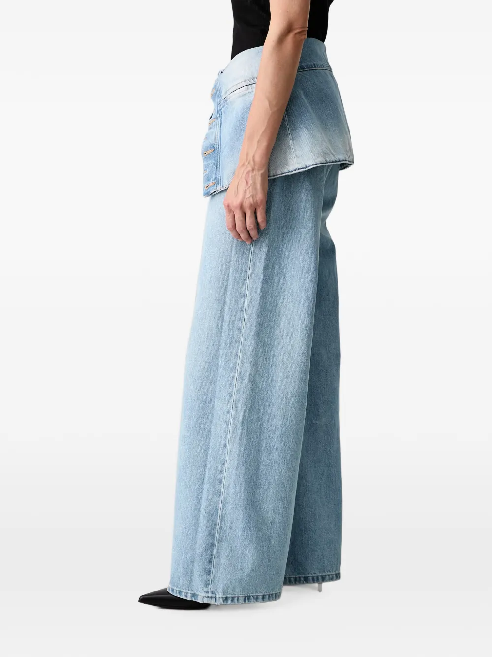 Axel Arigato layered-detail strapless jumpsuit Blauw