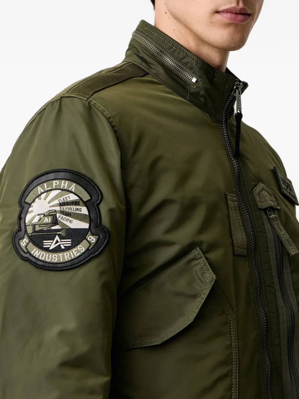 Alpha Industries Bomberjack met patchdetail Groen
