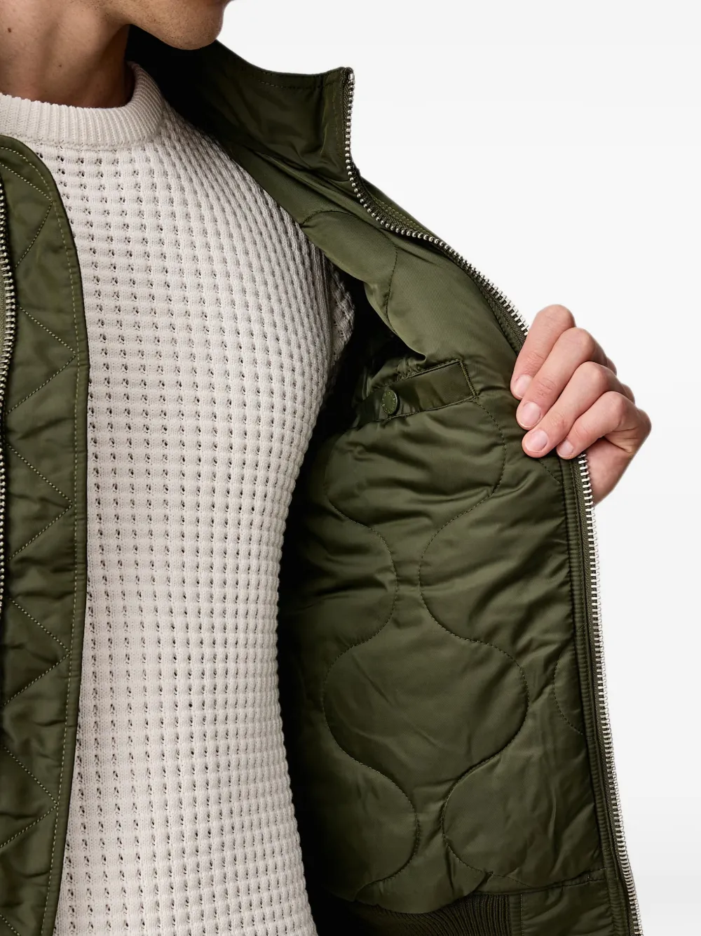 Alpha Industries Bomberjack met patchdetail Groen