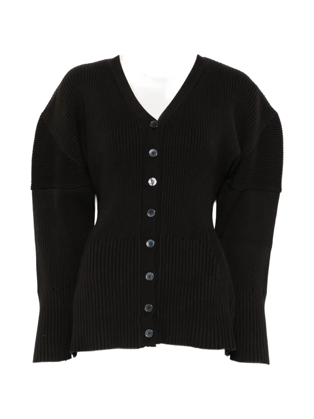 La Piscine ribbed-knit V-neck jacket