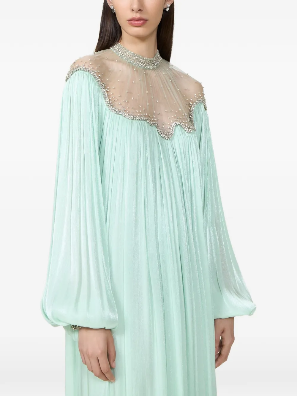 Costarellos Elline crystal-embroidered kaftan gown