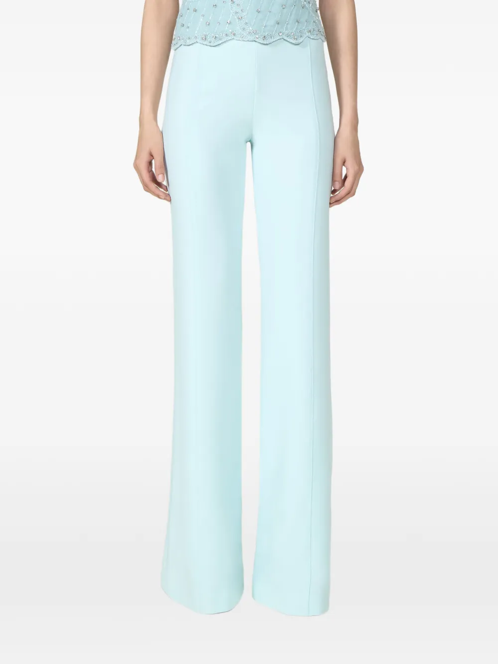 Costarellos Maree Crepe Tailored Trousers in Blue, view 4