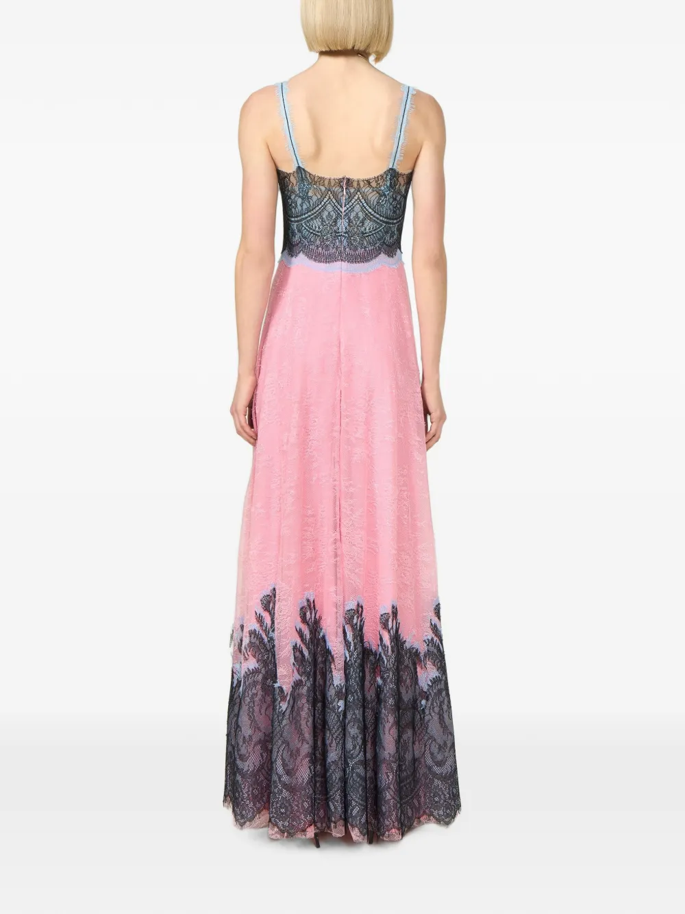 Costarellos Gallie Chantilly Lace Gown in Pink, view 3