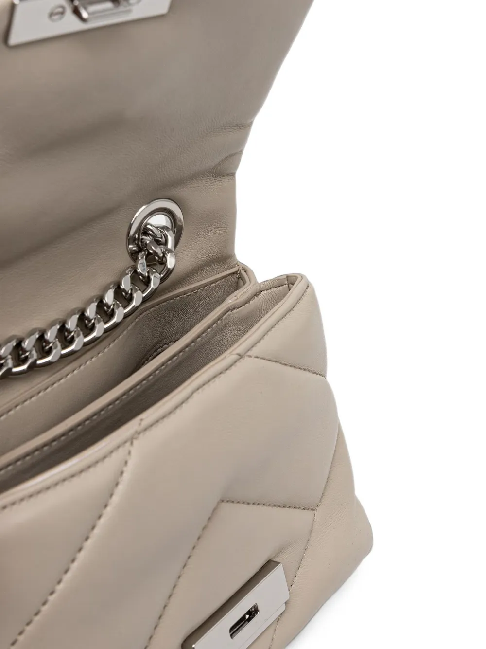Armani Exchange quilted leather shoulder bag Beige