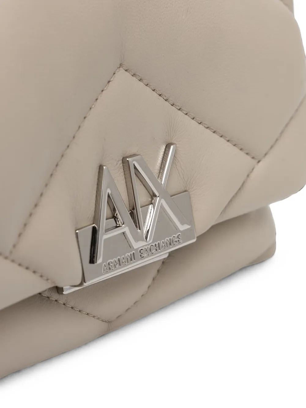 Armani Exchange quilted leather shoulder bag Beige