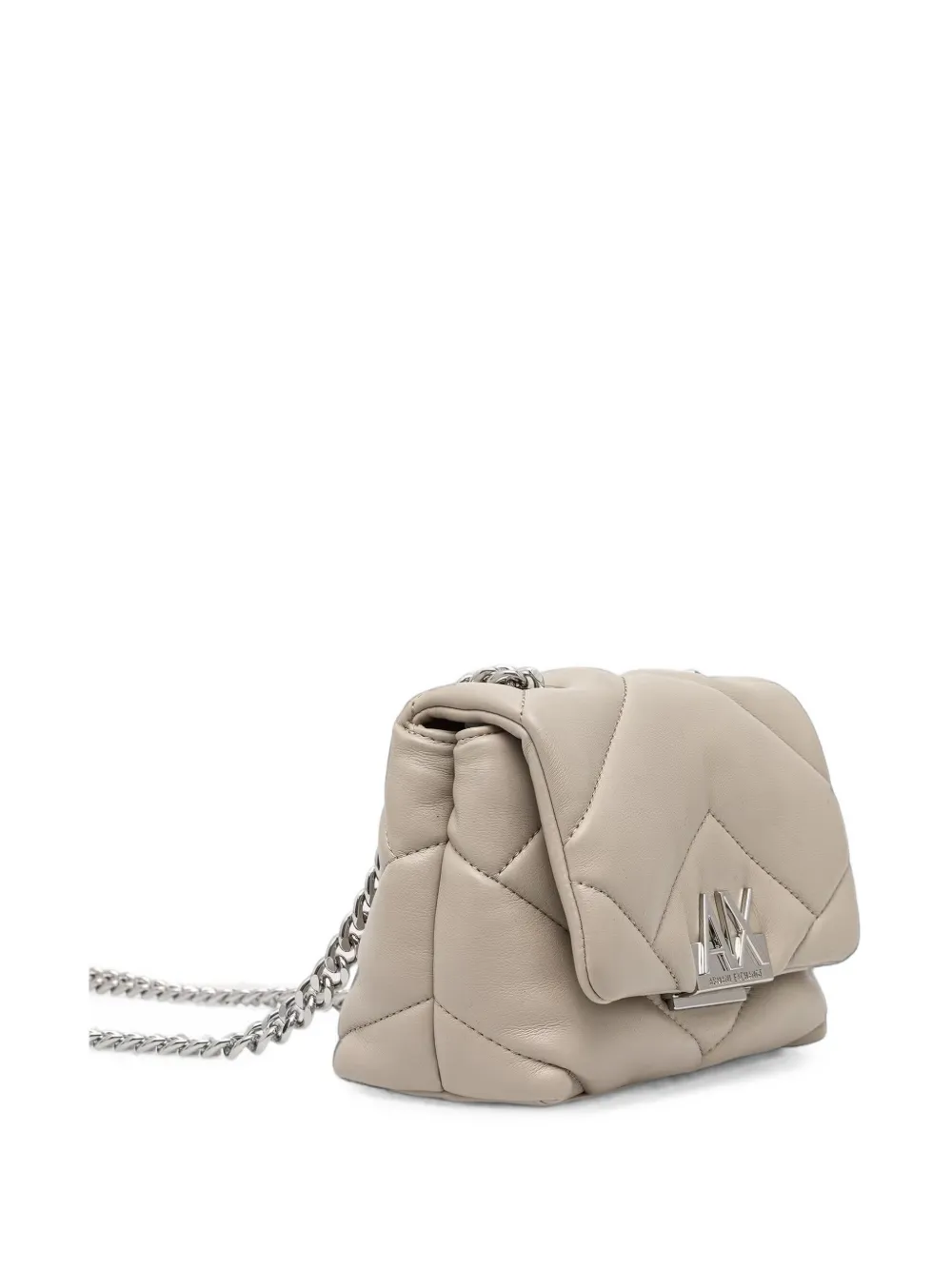 Armani Exchange quilted leather shoulder bag Beige