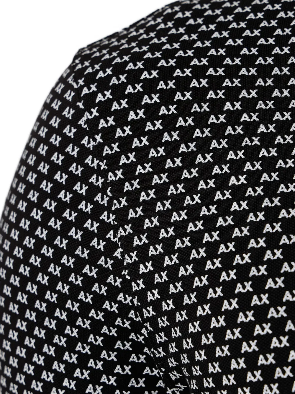 Armani Exchange logo-print short-sleeve polo shirt Zwart