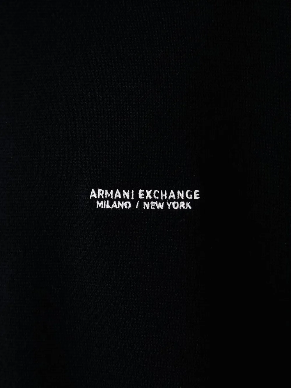 Armani Exchange Trui met geborduurd logo en zijstreep Zwart