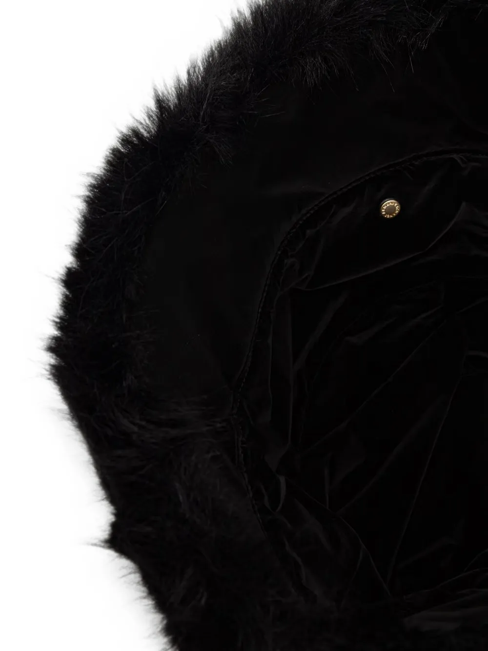 Armani Exchange faux-fur bucket hat Zwart
