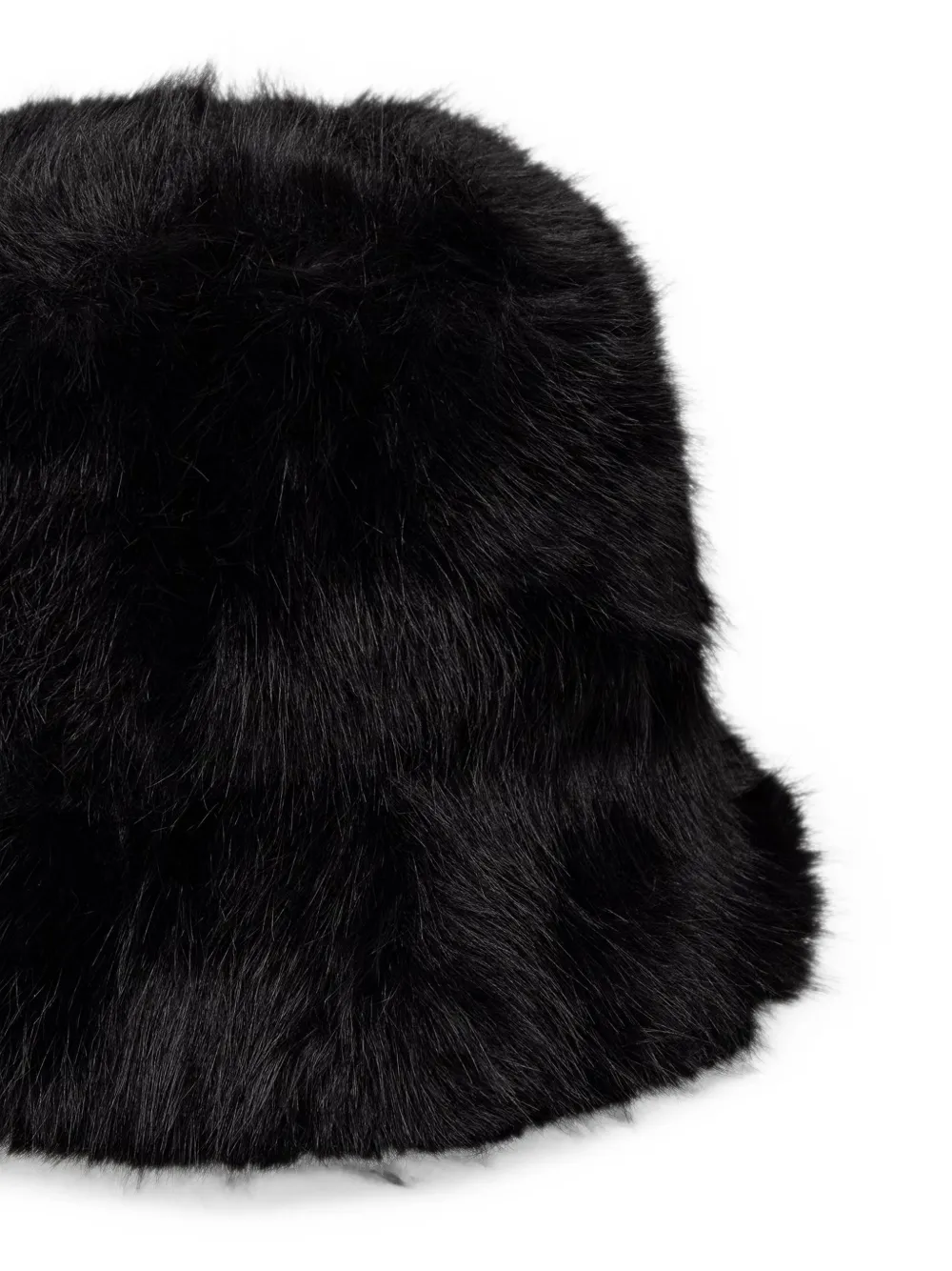 Armani Exchange faux-fur bucket hat Zwart