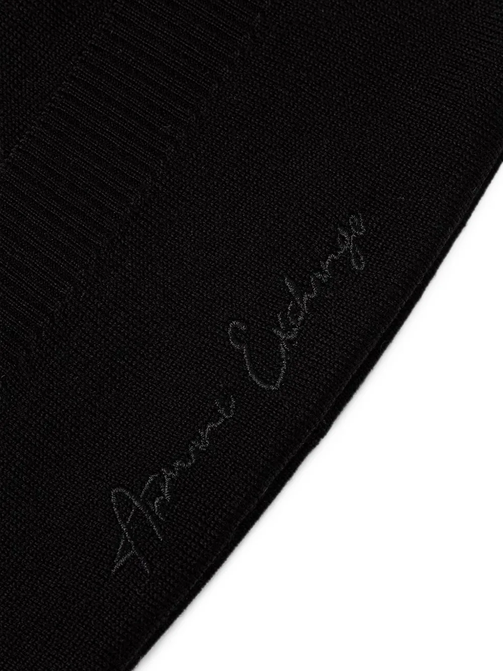 Armani Exchange logo-embroidered beanie hat Zwart