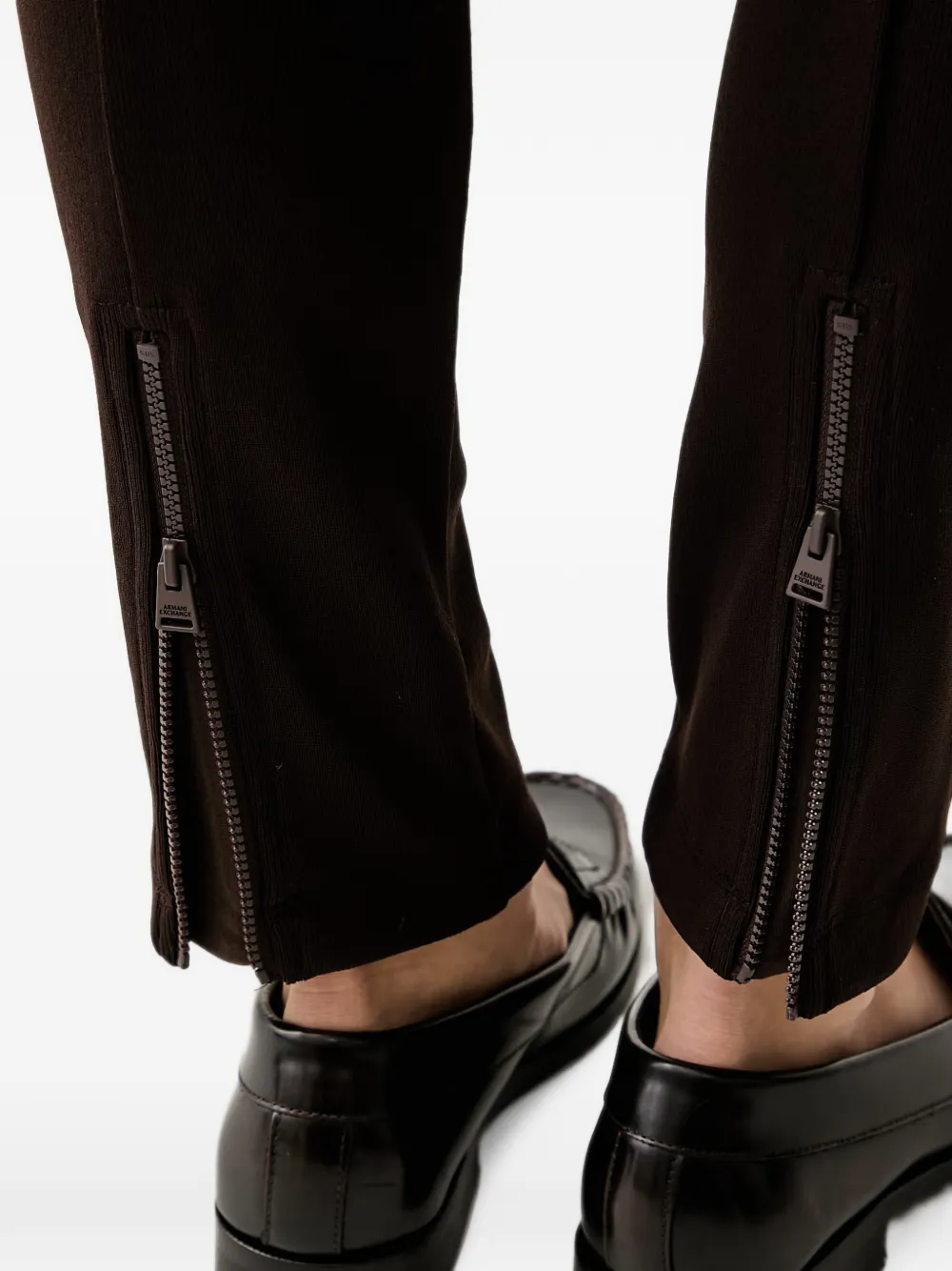 Armani Exchange zip-hem slim-fit trousers Bruin
