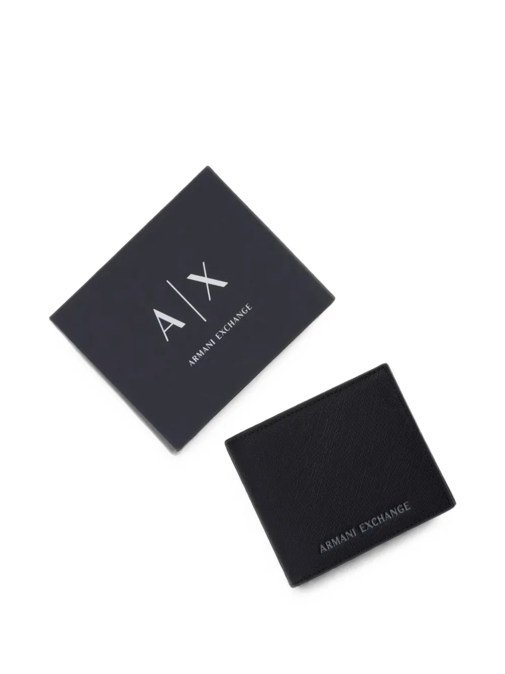 Armani Exchange logo-print bi-fold wallet Zwart