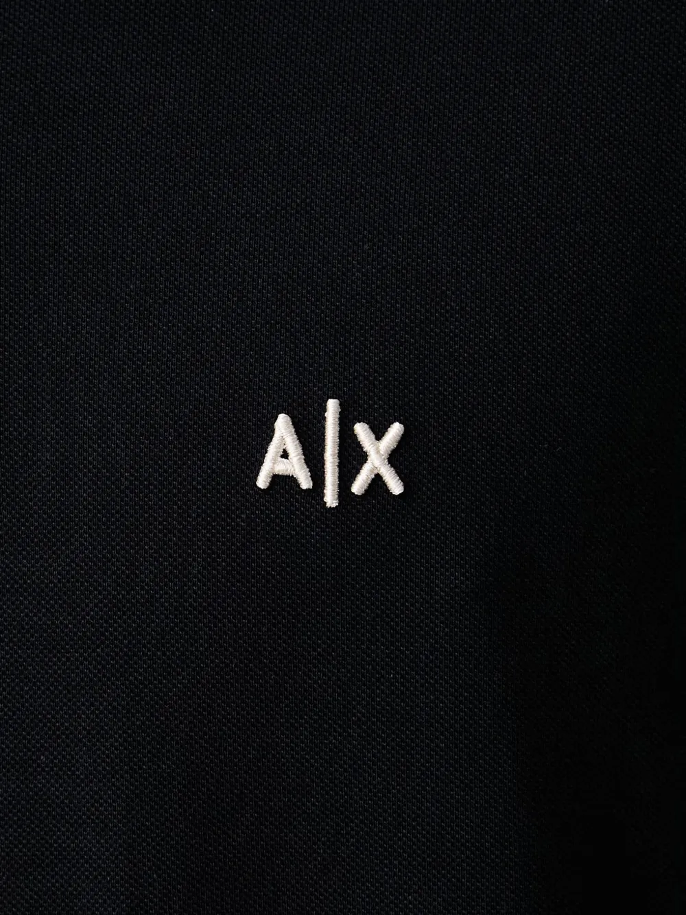 Armani Exchange logo-embroidered polo shirt Zwart