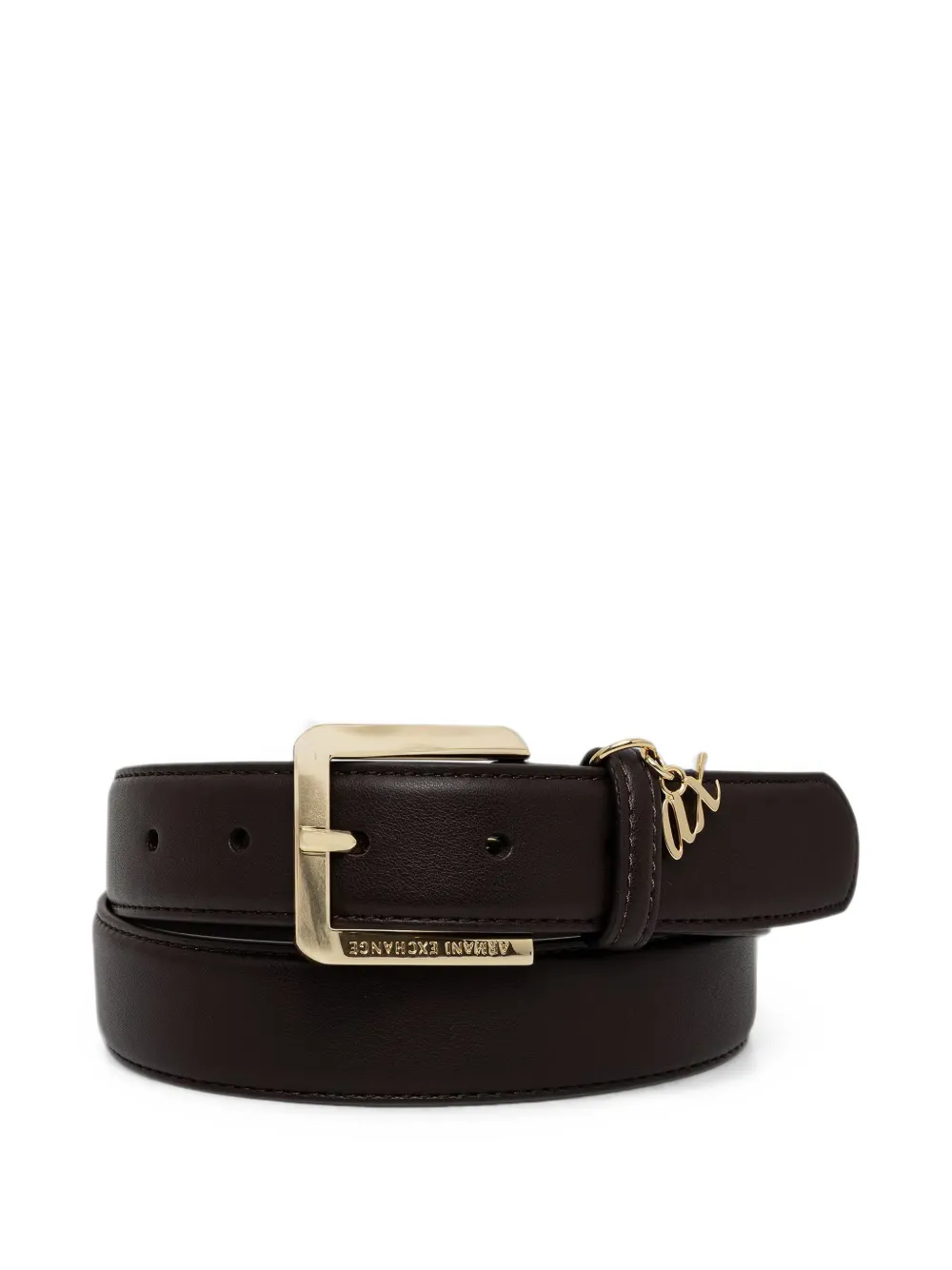 Armani Exchange logo-charm buckle belt