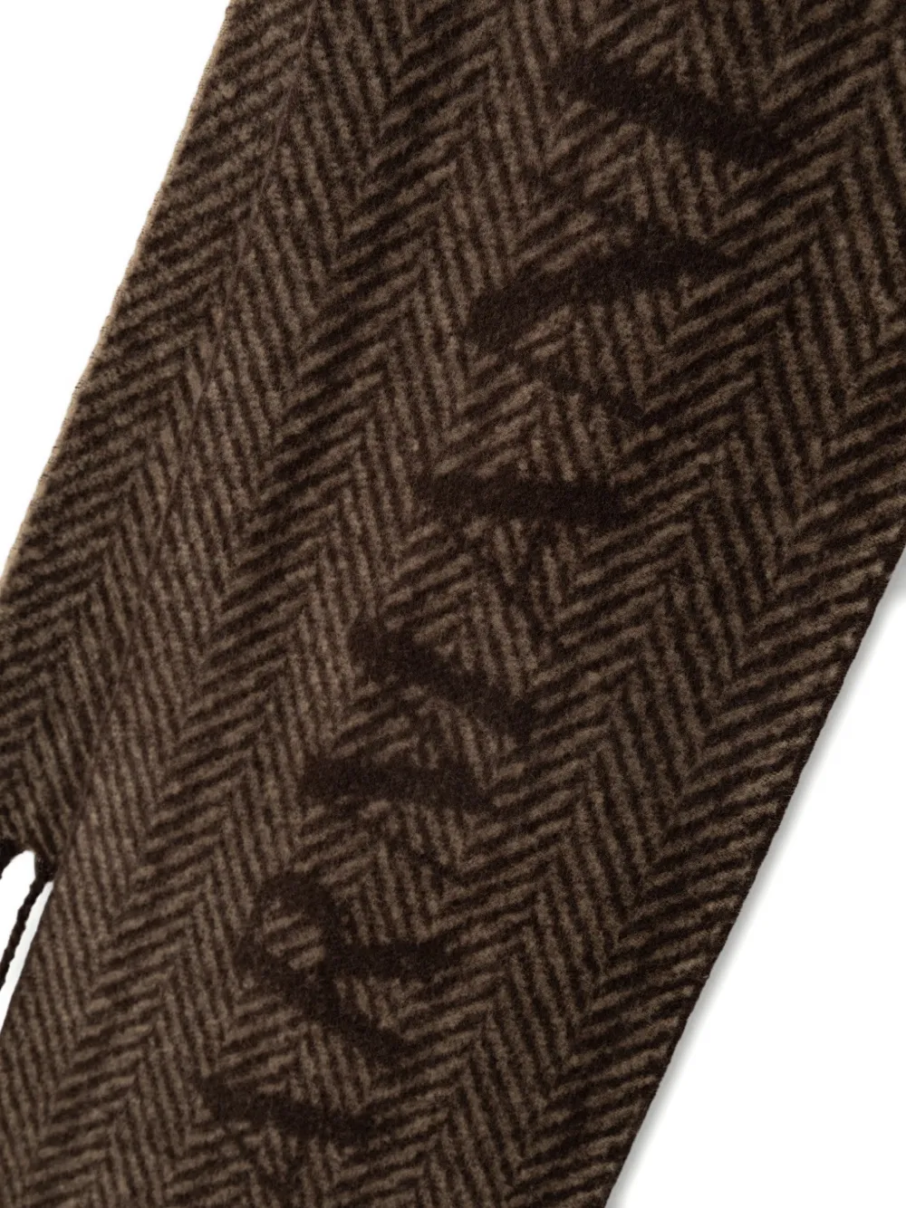Armani Exchange herringbone-pattern logo-print scarf Bruin