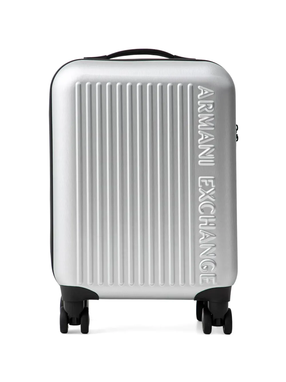 Armani Exchange valise striée à logo embossé - Argent Armani Exchange valise striée à logo embossé - Argent