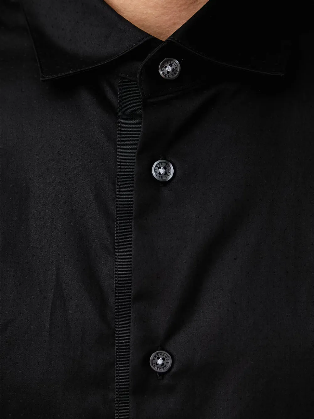 Armani Exchange long-sleeve cotton shirt Zwart