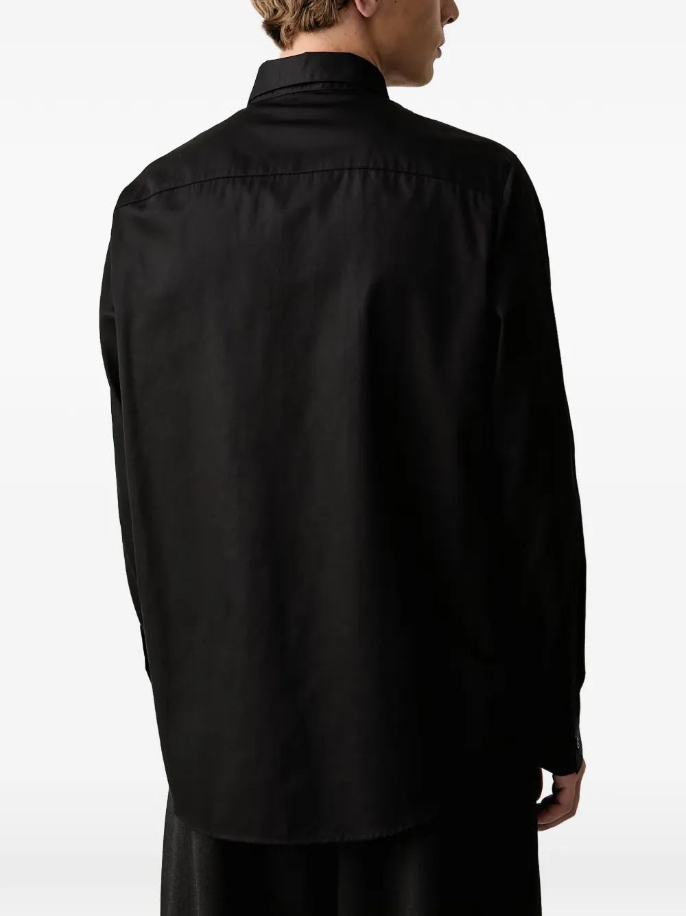 Armani Exchange long-sleeve cotton shirt Zwart