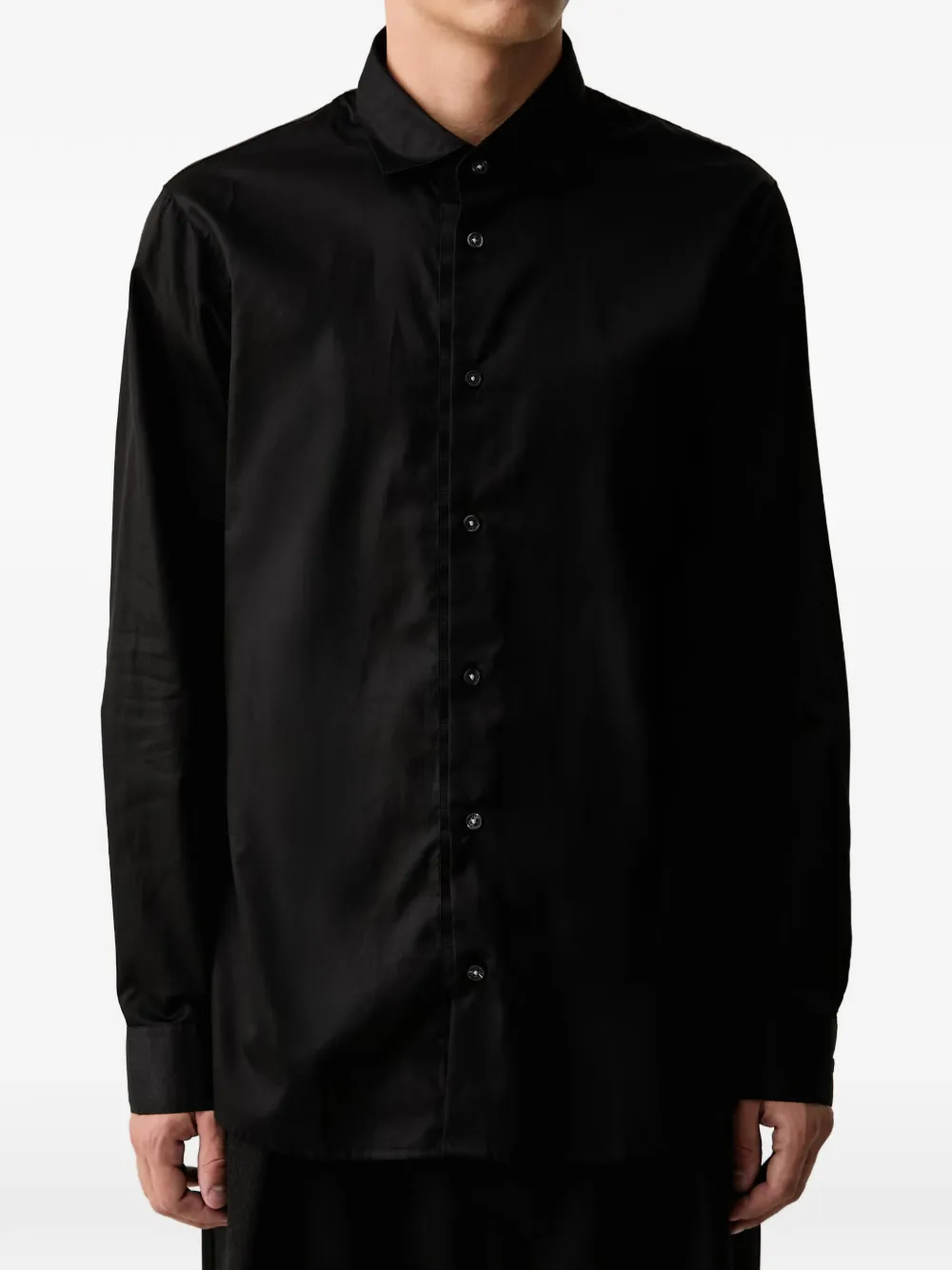 Armani Exchange long-sleeve cotton shirt Zwart