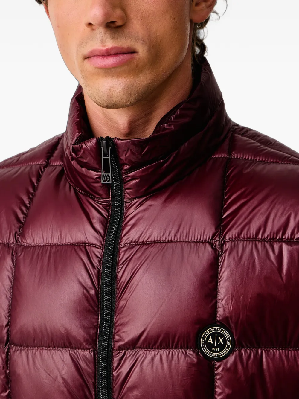 Armani Exchange Nylon Down quilted gilet Rood