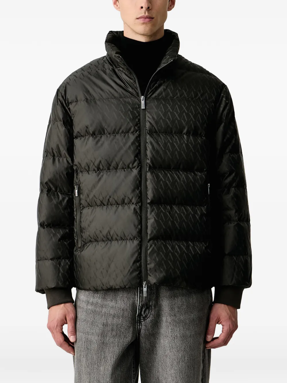 Armani Exchange logo-print puffer jacket