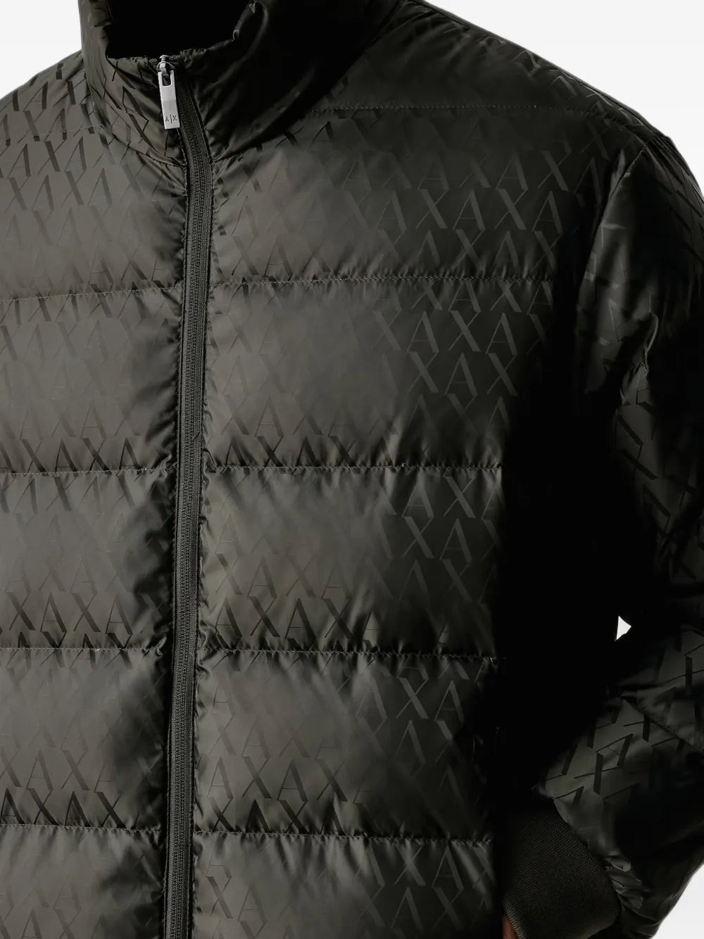 Armani Exchange logo-print puffer jacket Zwart