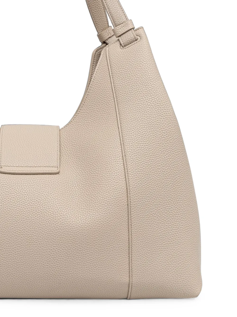 Armani Exchange logo-plaque grained tote bag Beige