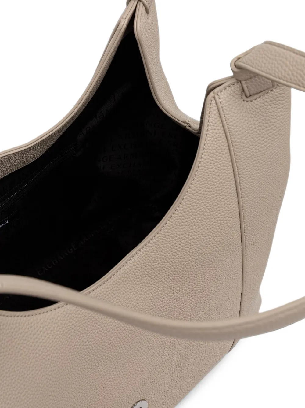 Armani Exchange logo-plaque grained tote bag Beige