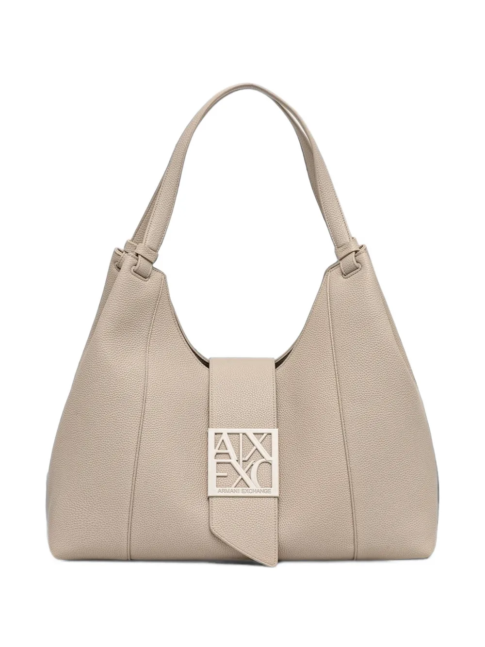 Armani Exchange logo-plaque grained tote bag