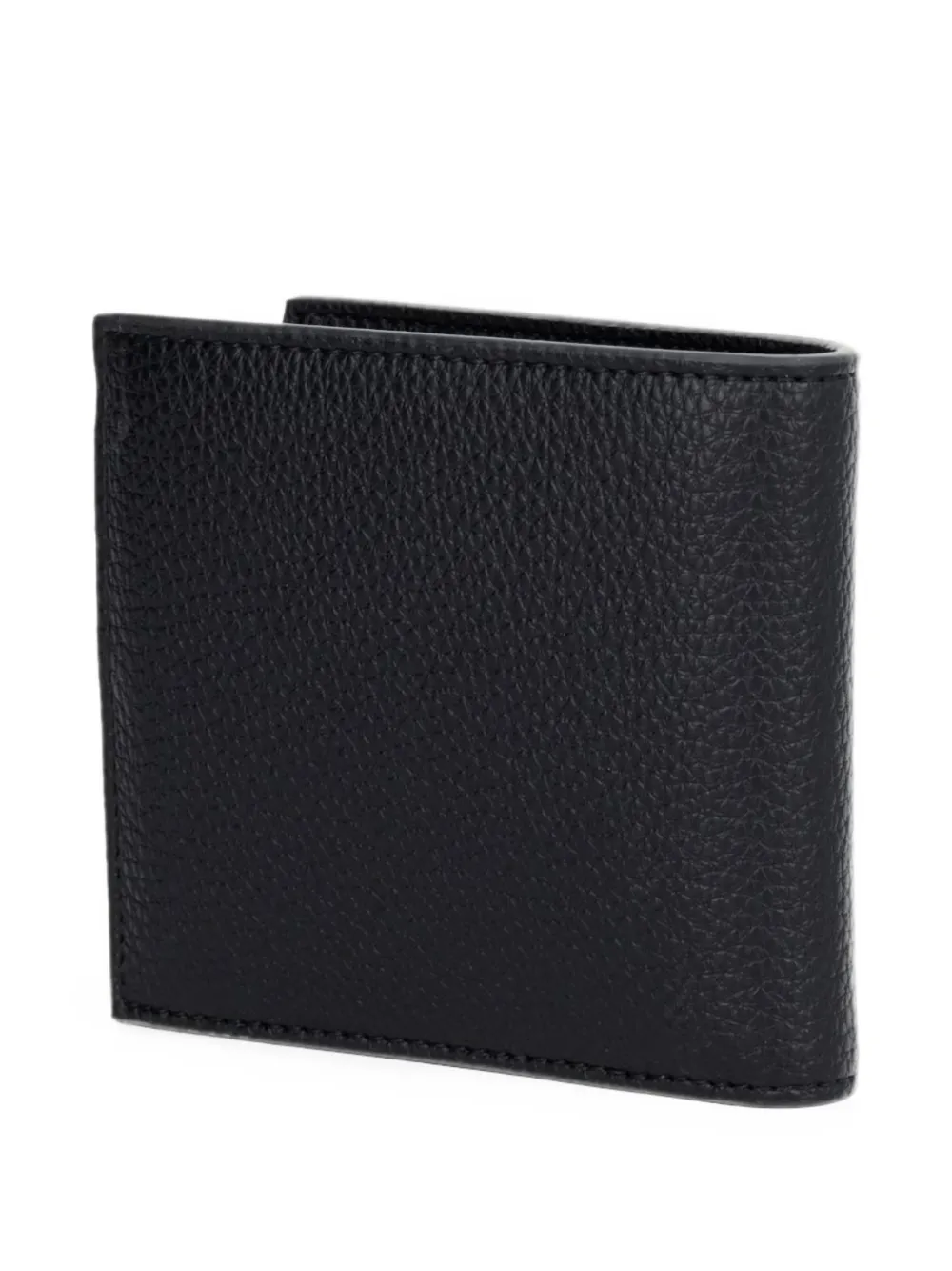 Armani Exchange logo-embossed pebbled-leather wallet Zwart