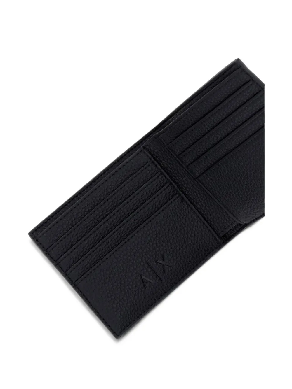 Armani Exchange logo-embossed pebbled-leather wallet Zwart