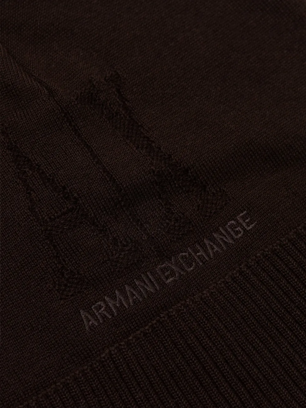 Armani Exchange logo-embroidered ribbed-trim beanie hat Bruin