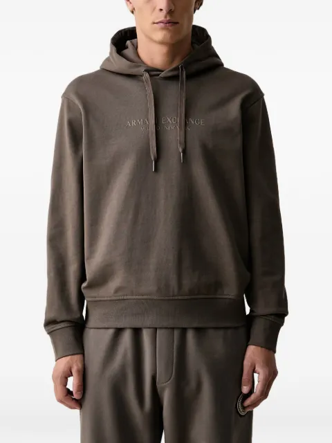 Armani Exchange logo-print drawstring hoodie
