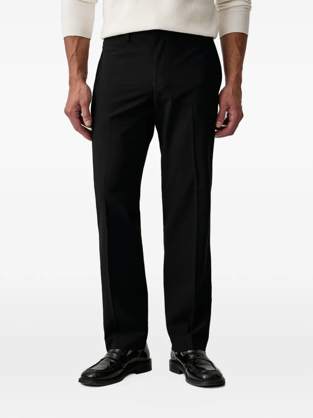 Armani Exchange pressed-crease tailored trousers