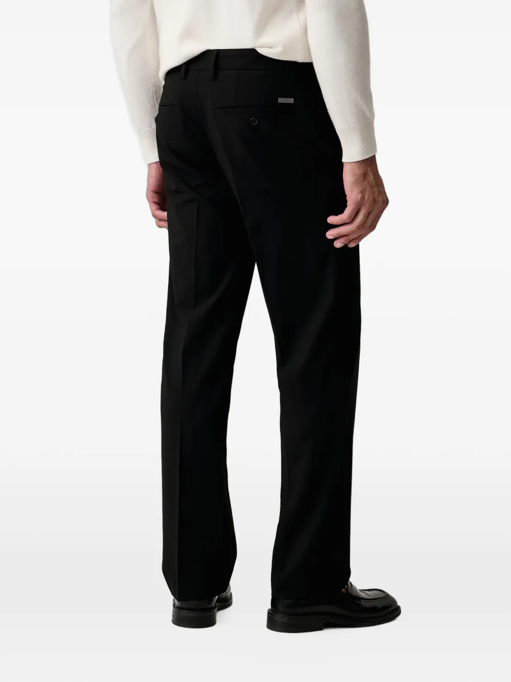 Armani Exchange pressed-crease tailored trousers Zwart