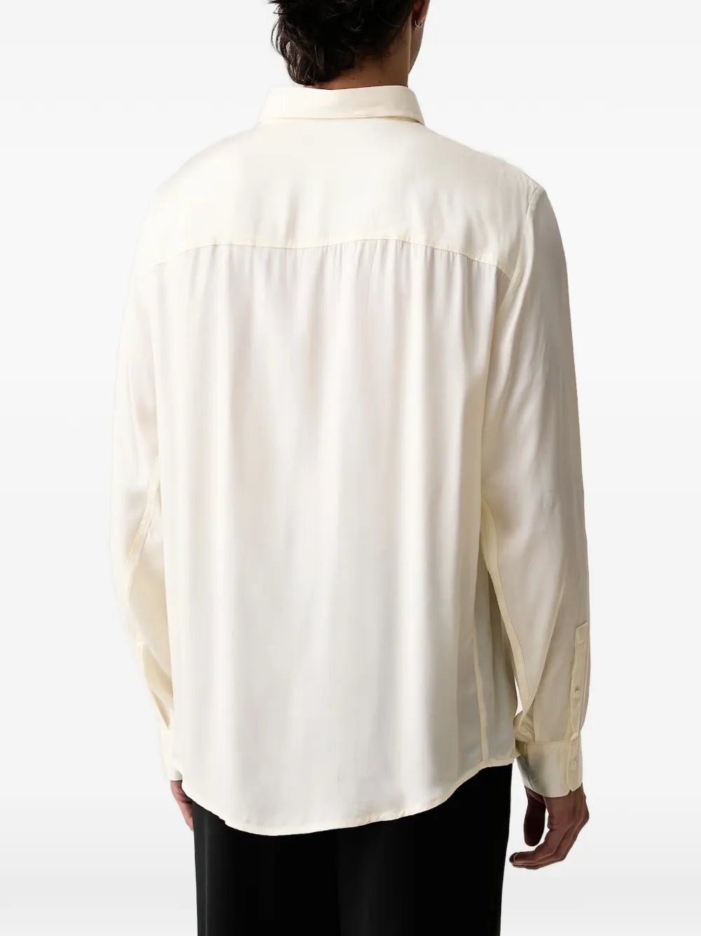 Armani Exchange panelled long-sleeve shirt Beige