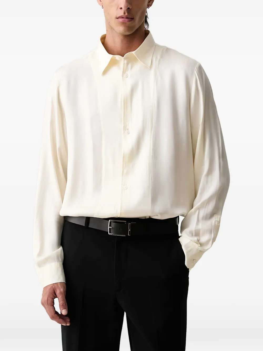 Armani Exchange panelled long-sleeve shirt