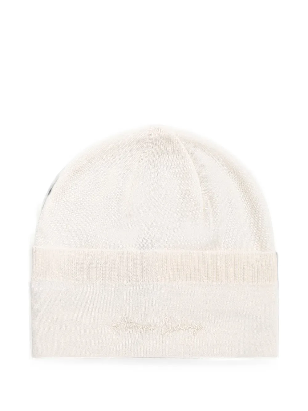Armani Exchange logo-embroidered beanie hat