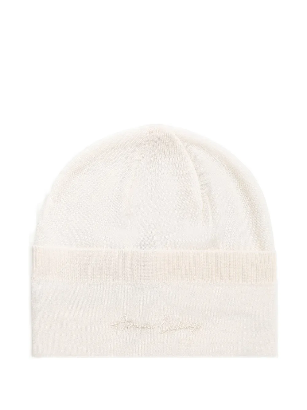Armani Exchange logo-embroidered beanie hat