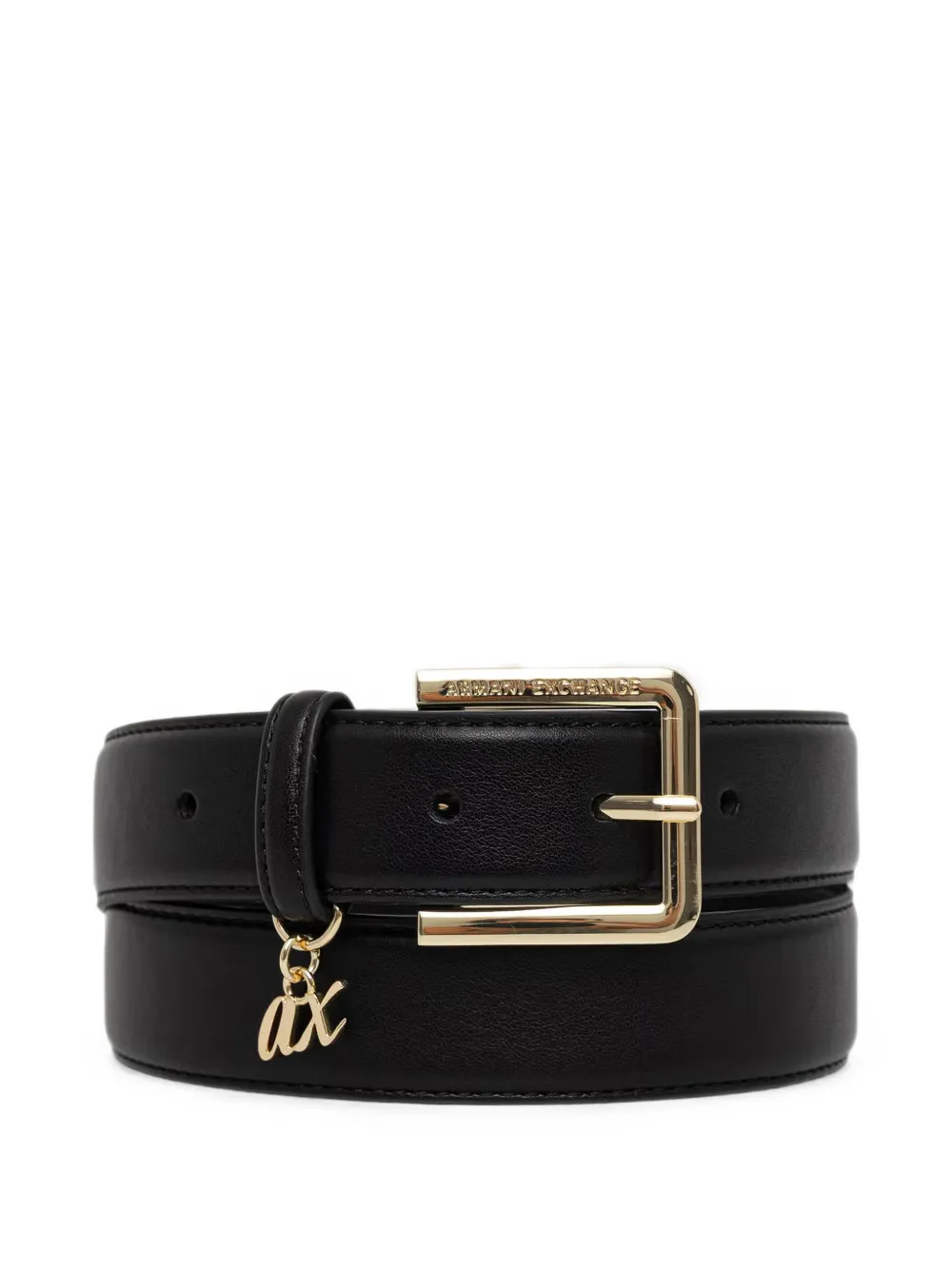 Armani Exchange logo-charm buckle belt