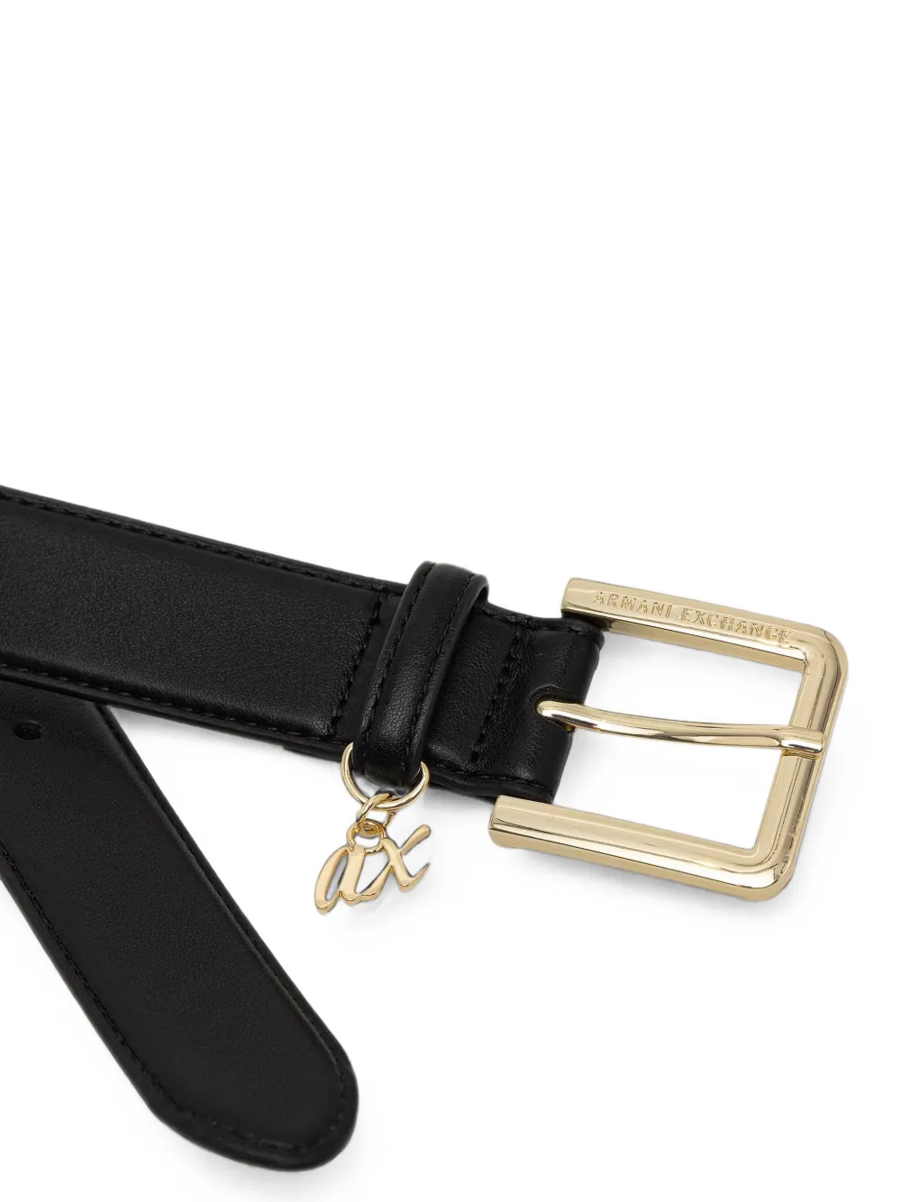 Armani Exchange logo-charm buckle belt Zwart