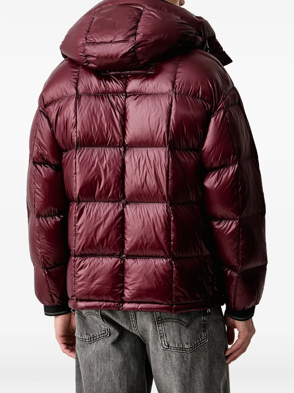 Armani Exchange quilted hooded jacket Rood