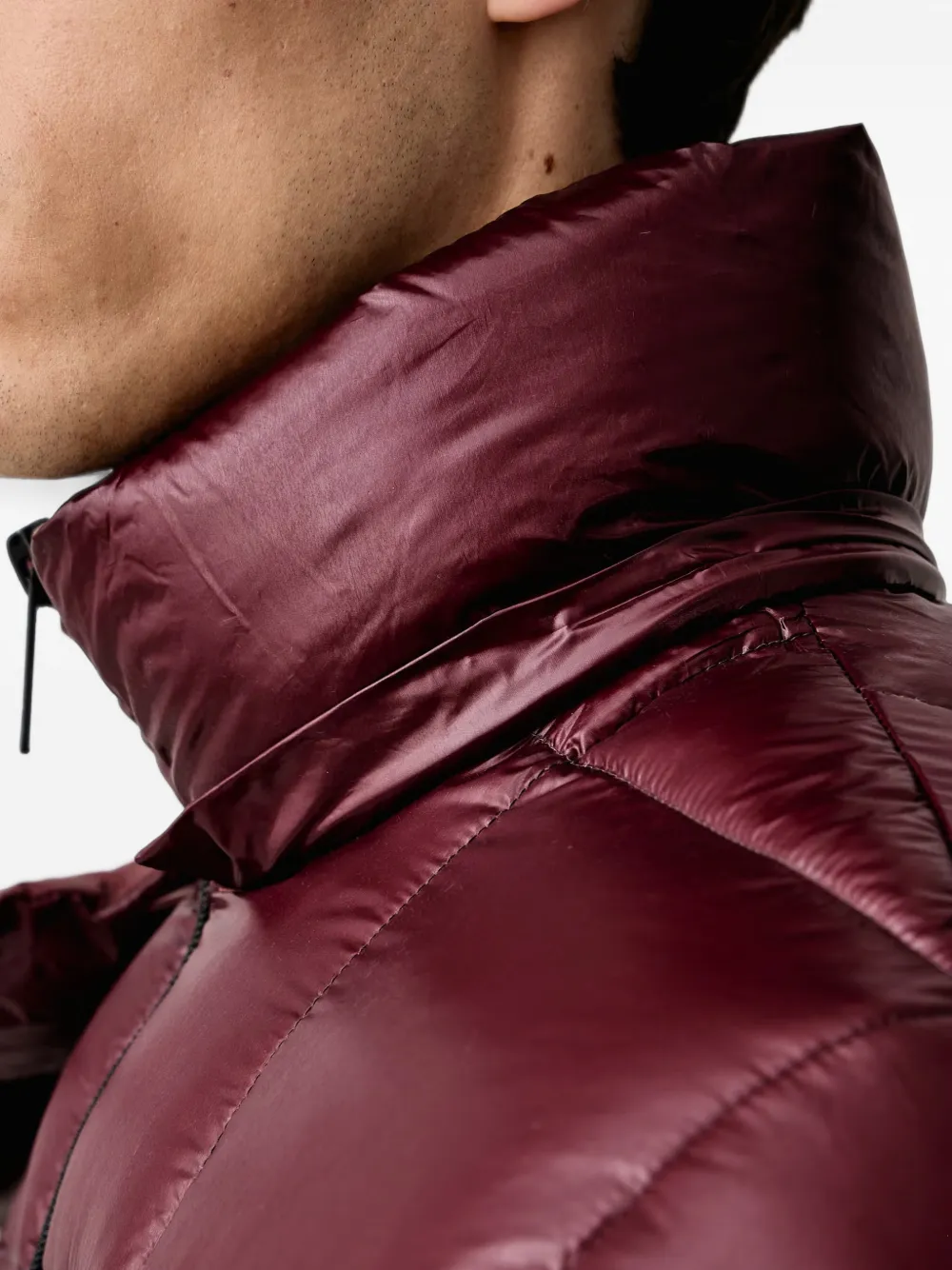 Armani Exchange quilted hooded jacket Rood