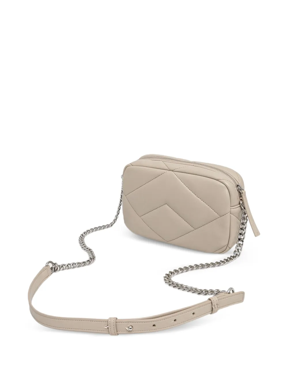Armani Exchange quilted logo-plaque cross body bag Beige